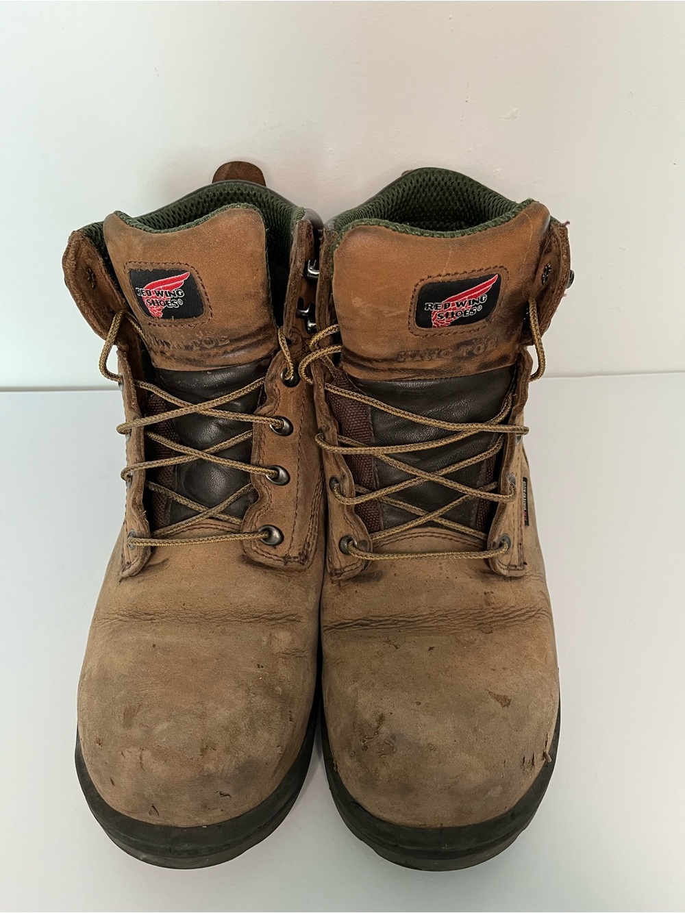 Red Wing Shoes Tan & Brown Men's Leather Steel Toe Work Boots